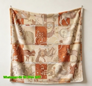 Vintage Hermès-Inspired Equestrian Fantasy Flannel Throw Blanket IMG_5259